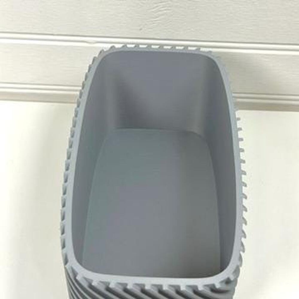 Plant Pot Fine Rib Rounded Rectangle Low, Indoor Cache Pot, Tabletop Planter - Picture 6 of 11